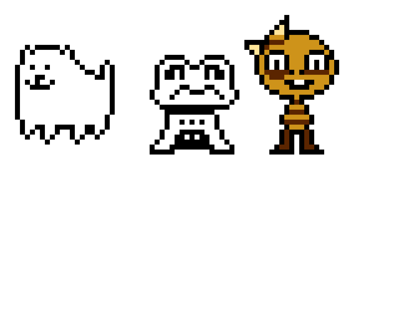 annoying dog froggit and monster kid just a character mashup