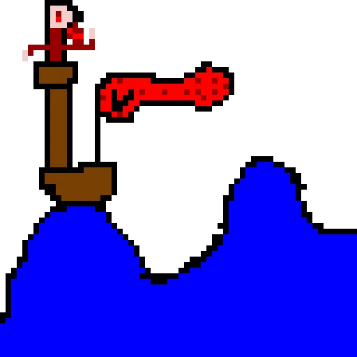 vampire pirate on his ship with his vampire flag