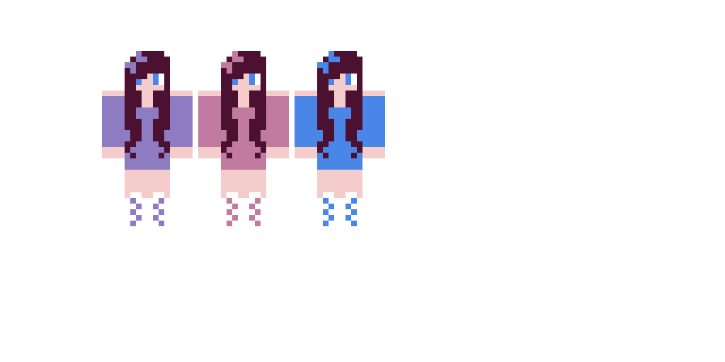 minecraft girls lavender pink blue gif