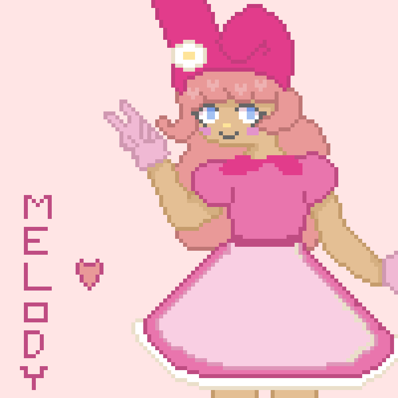 my melody blinking and human sanrio