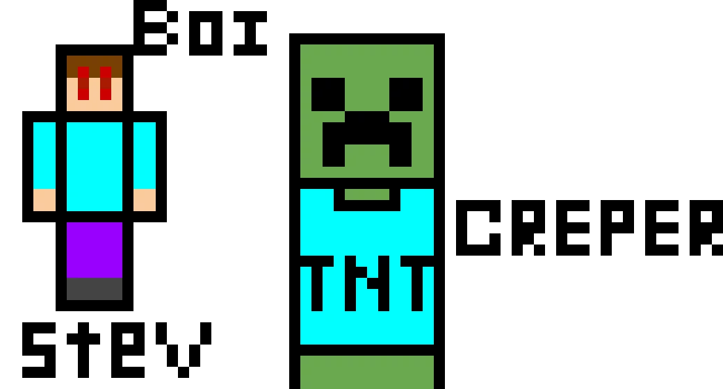 new minecraft line of art also save creeper steve is after him