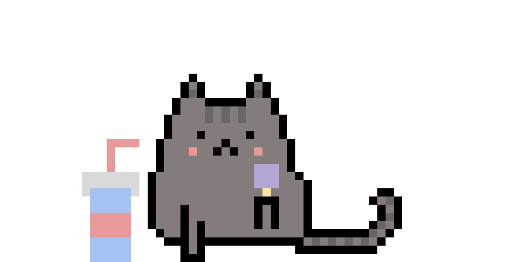 pusheen with food