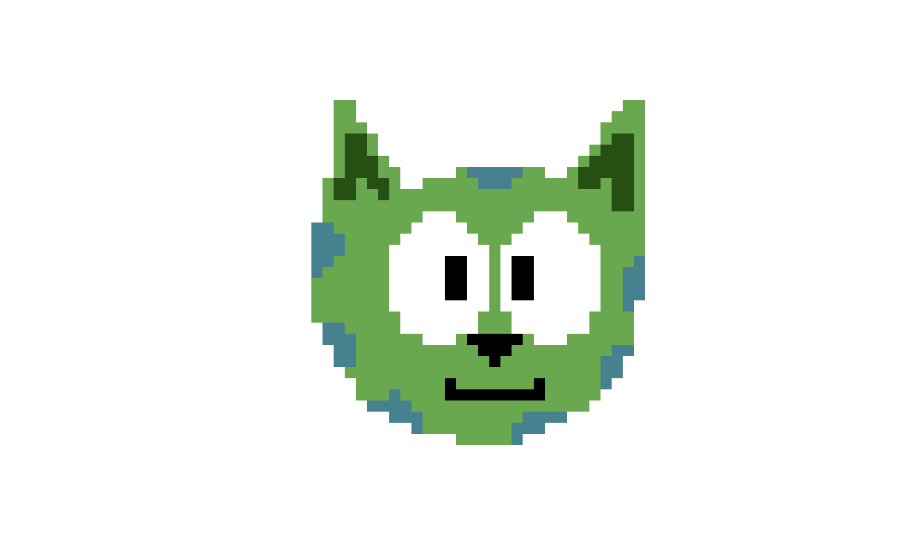Wide Eyed Green Cat