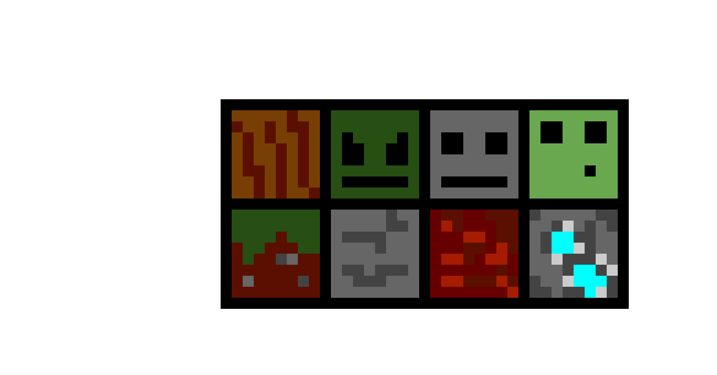 8 bit blocks mobs pixel art