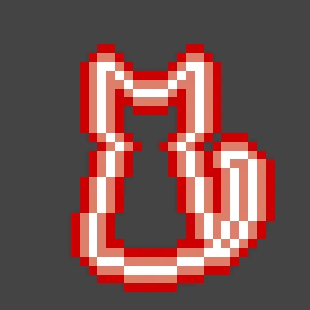 neon glowing cat red