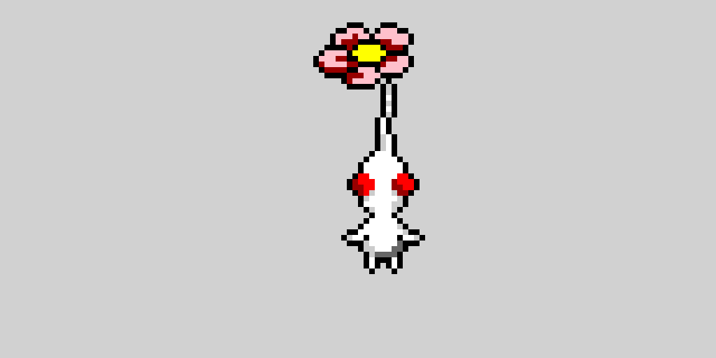 White Pikmin Wallpaper Pixel Art