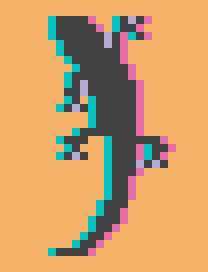 glitched out chameleon