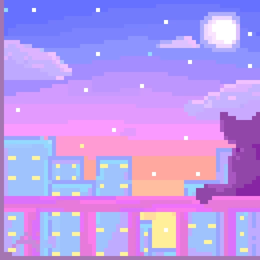Pastel Aesthetic city landscape