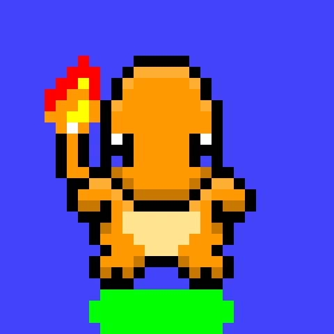 charmander on a moving platform