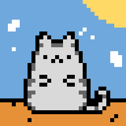 pusheen at the beach