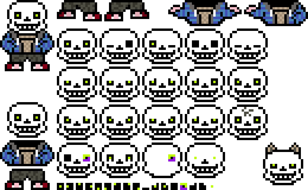 some dokitale sans sprites for when you are in his house gribblys