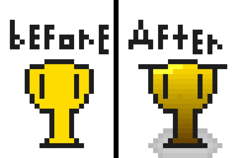 trohpy before vs after contest