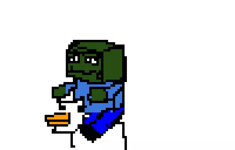 chicken jockey with a man face