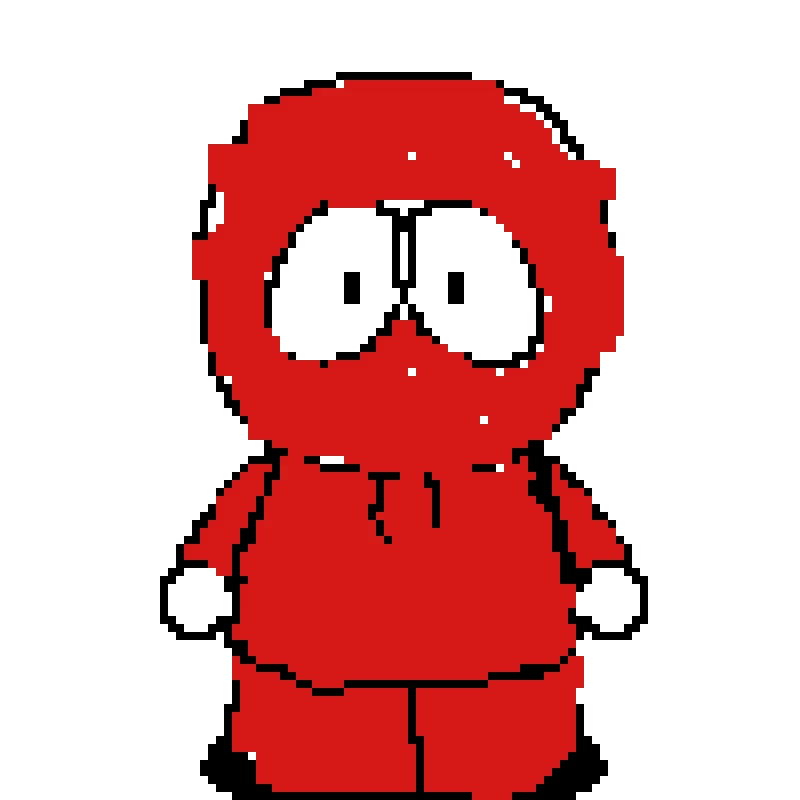 kenny from south park and i tried cus ihave not made stuff in a min