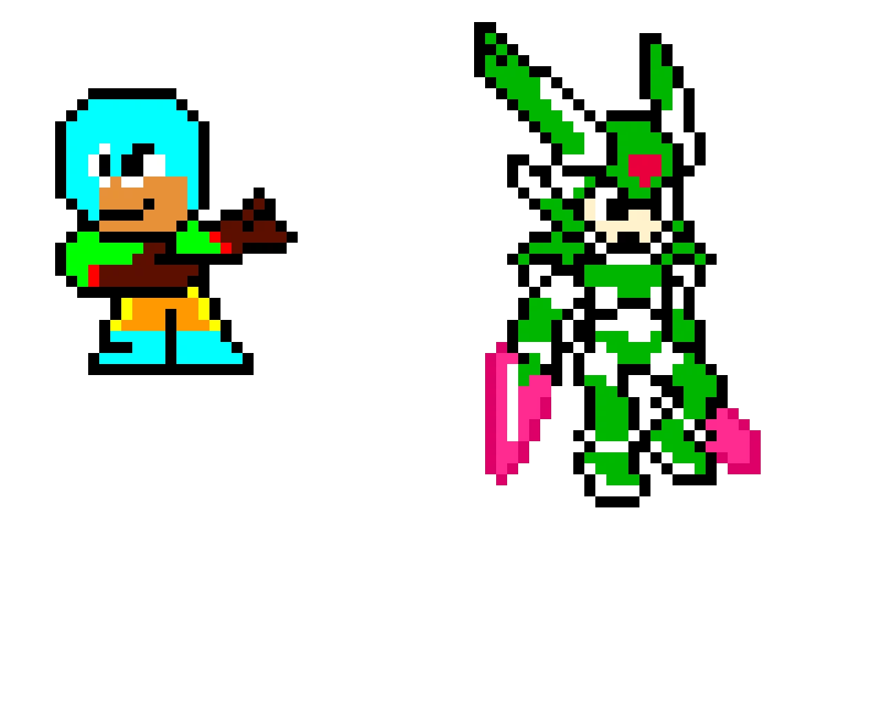Harpuia from Mega Man Zero (GBA) but she&rsquo;s 8 bit 