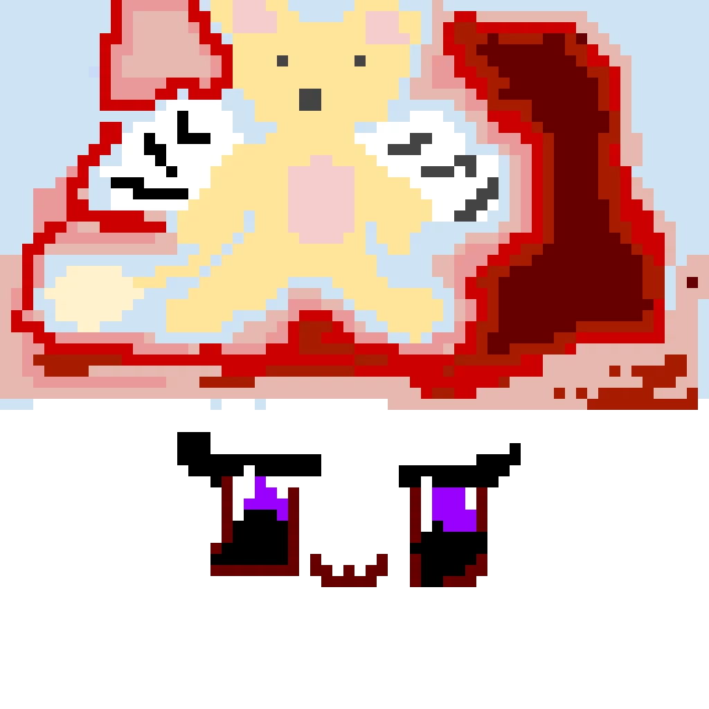 kero with creepy eyes under him and a random background u u