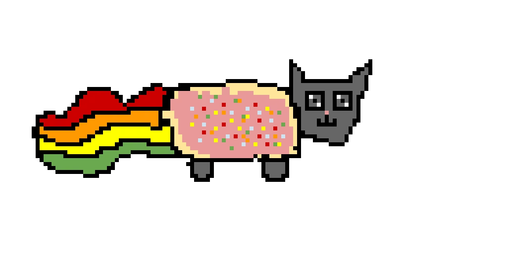 nyan cat with rainbow sprinkles srry if the face looks creepy