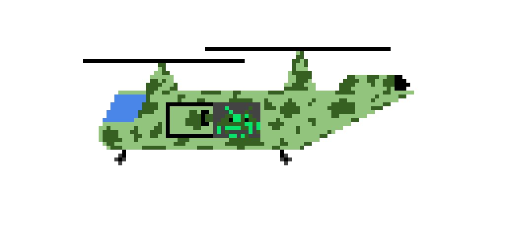 Camo copter with space invader