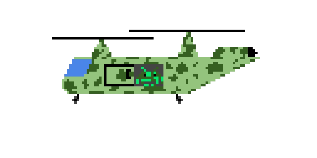 camo copter with space invader