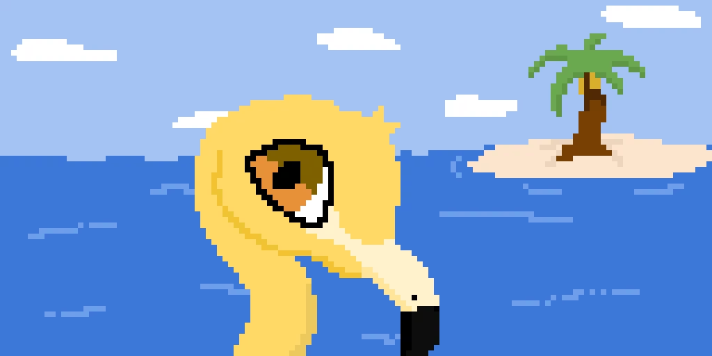 yellow flamingo inspired by blooket