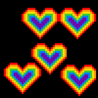 rainbow hearts