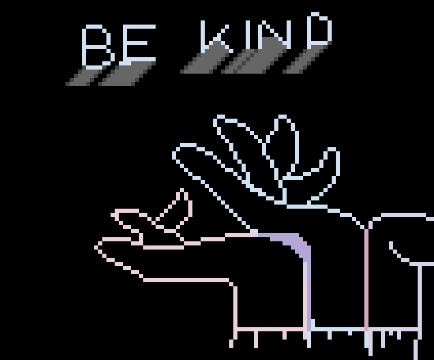 pink,blue,purple;BE KIND