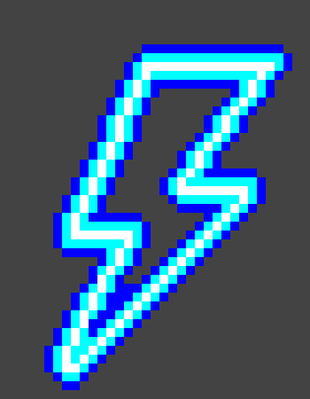 neon blue lightning bolt comment down below if you want me to make a green one