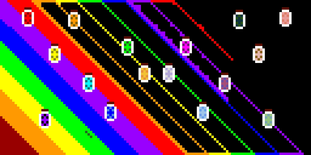 fading rainbow in a jar world