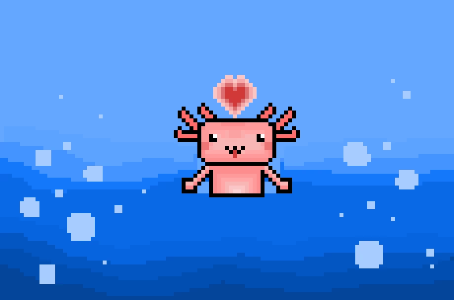 Cute Axolotl Gif!!! >u<