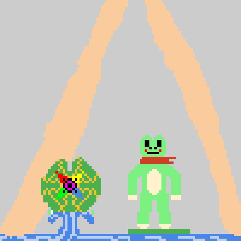 frog finds pad of power