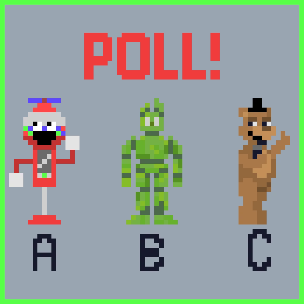 poll a gumball swivelhands b tye dye springtrap c tour designs