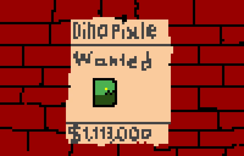 Dino Pixel Wanted Poster 