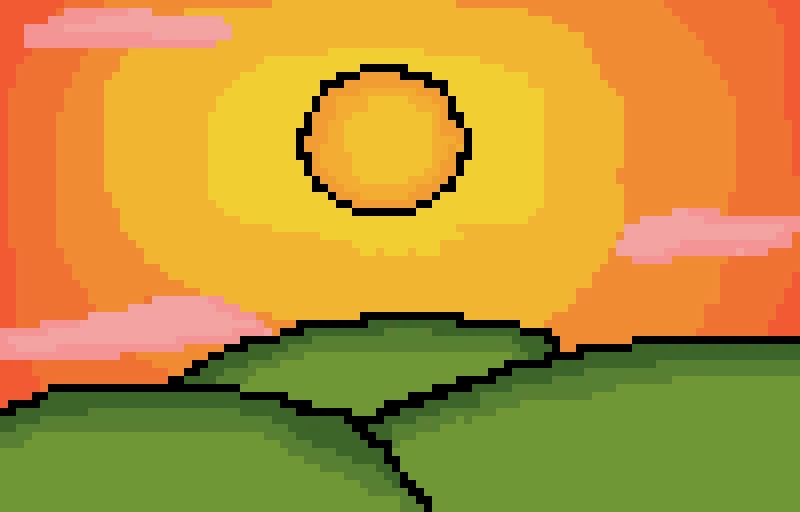 pixel sunset