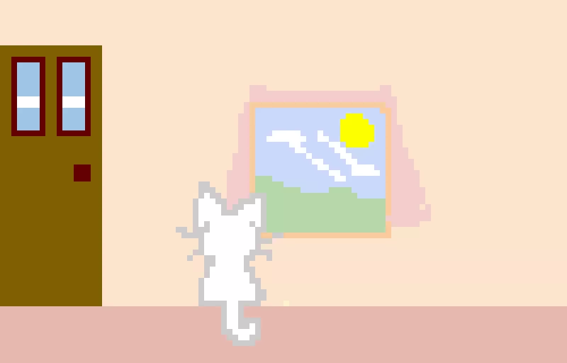 cat looking out a window