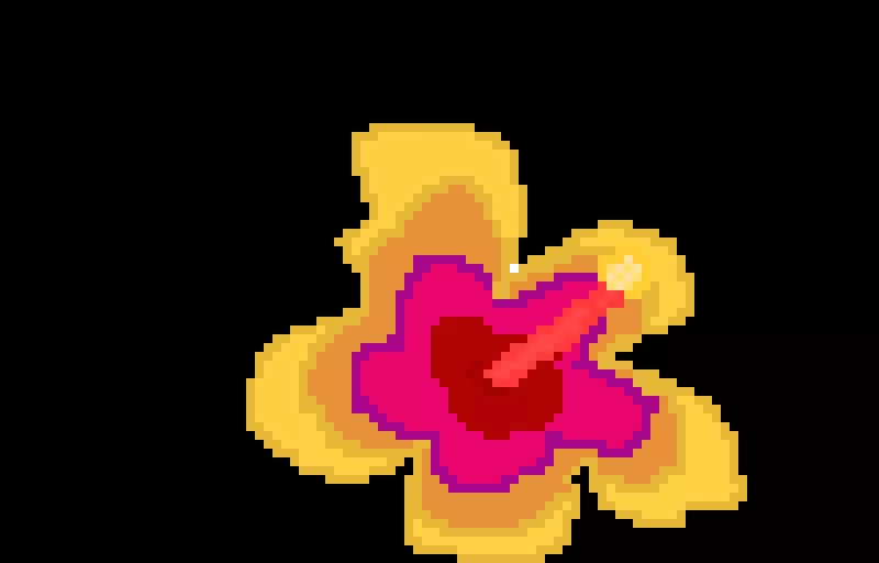 sunset hibiscus this was the most annoying pixel art i have ever made