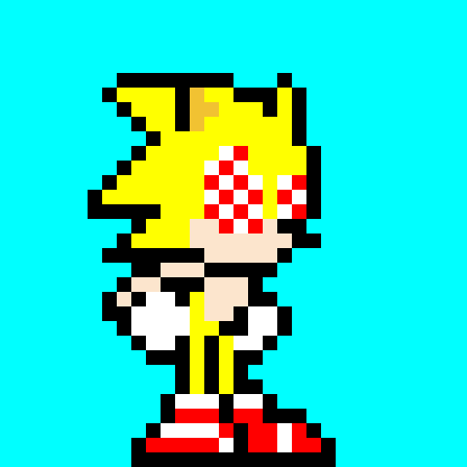 Legendary Fleetway Sonic Pixel Art by fnafan88888888