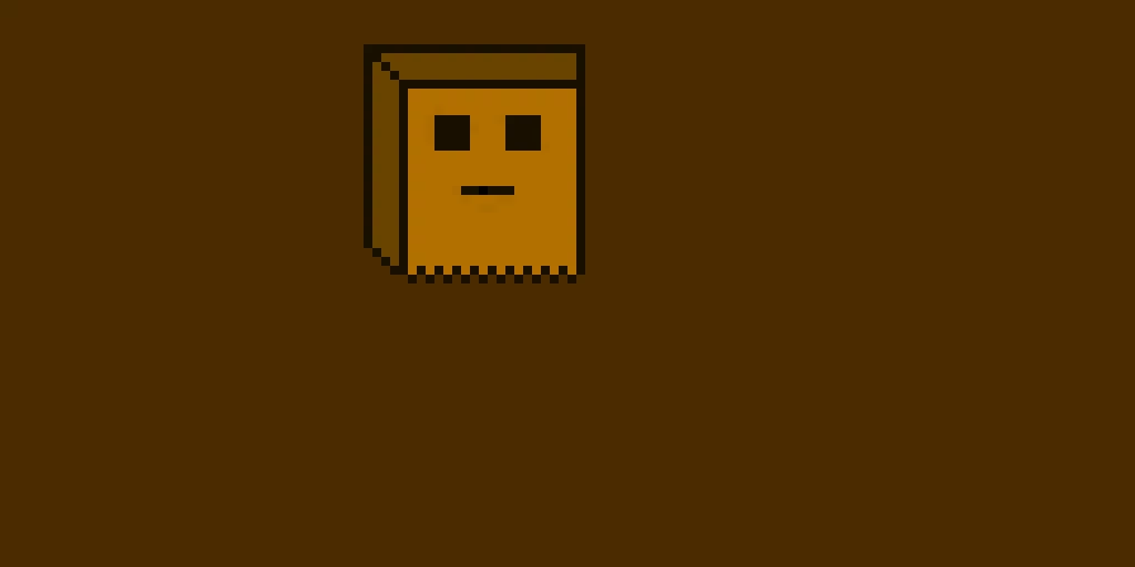 brown bag with face