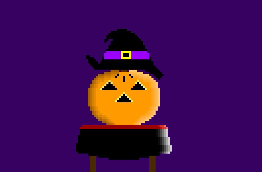 pumpkin with a witch hat