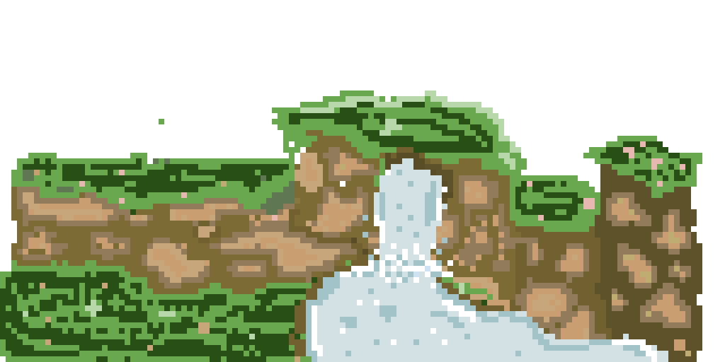 small waterfall (me trying to make pixel art)