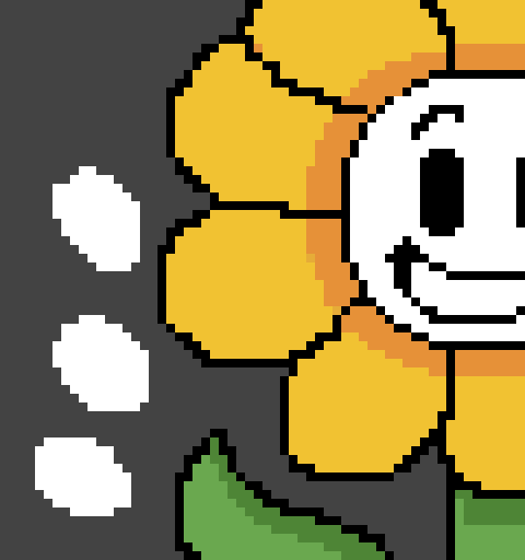 Basically this is when flowey took the souls and took his true form pixel  art