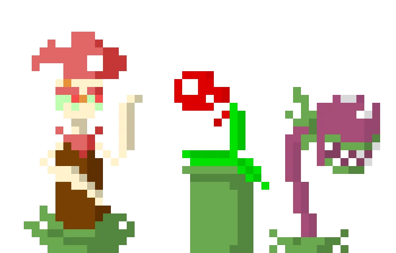 chomper fung pray and piranha plant