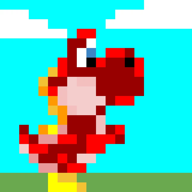 Red yoshi by grookyrowlet but my colors