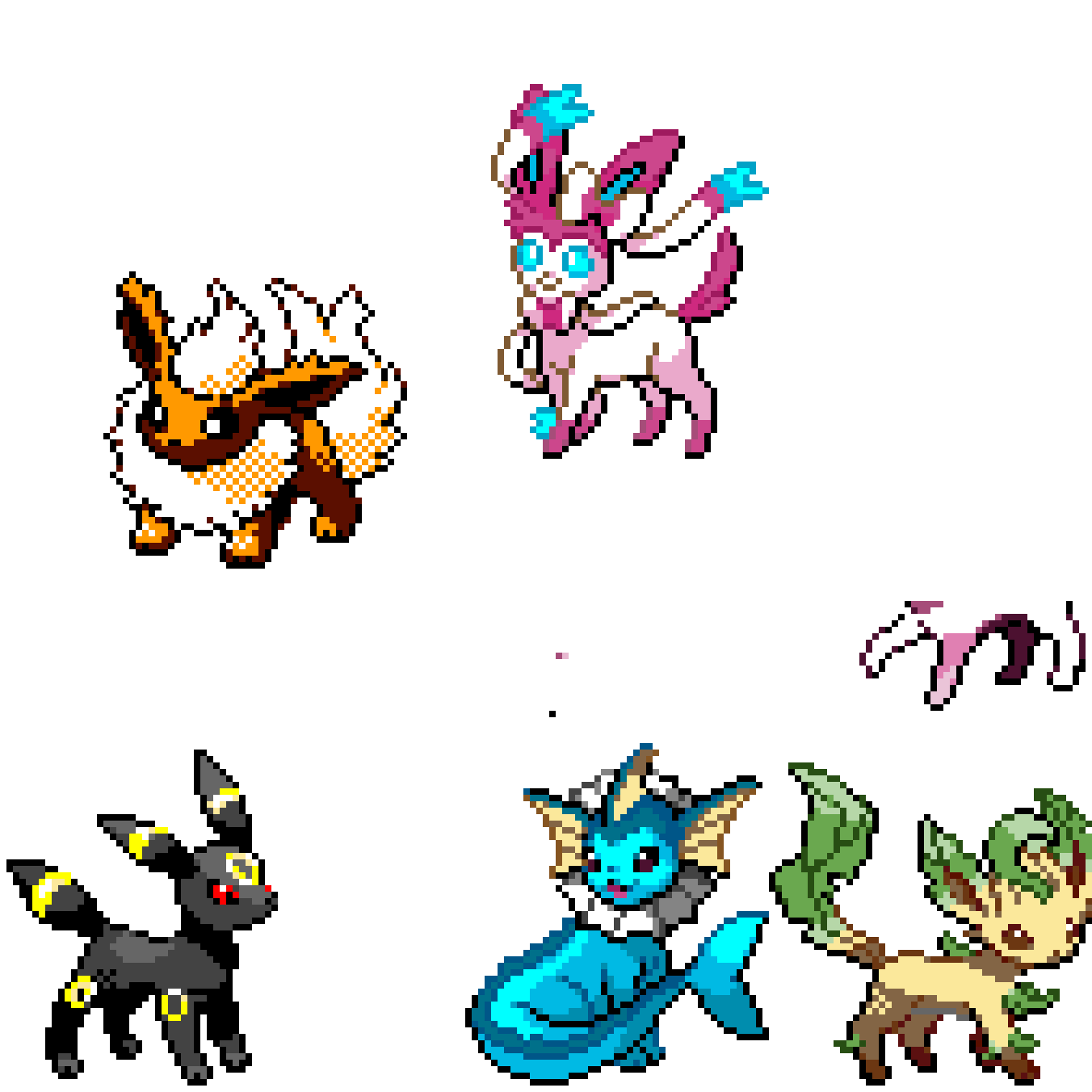 flareon sylveon umbreon vaporeon leaveon and start of espeon