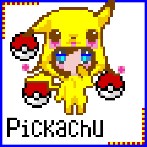 pikachu (hi i’ the one who drew the boba party I made a new account so my are is going to be o