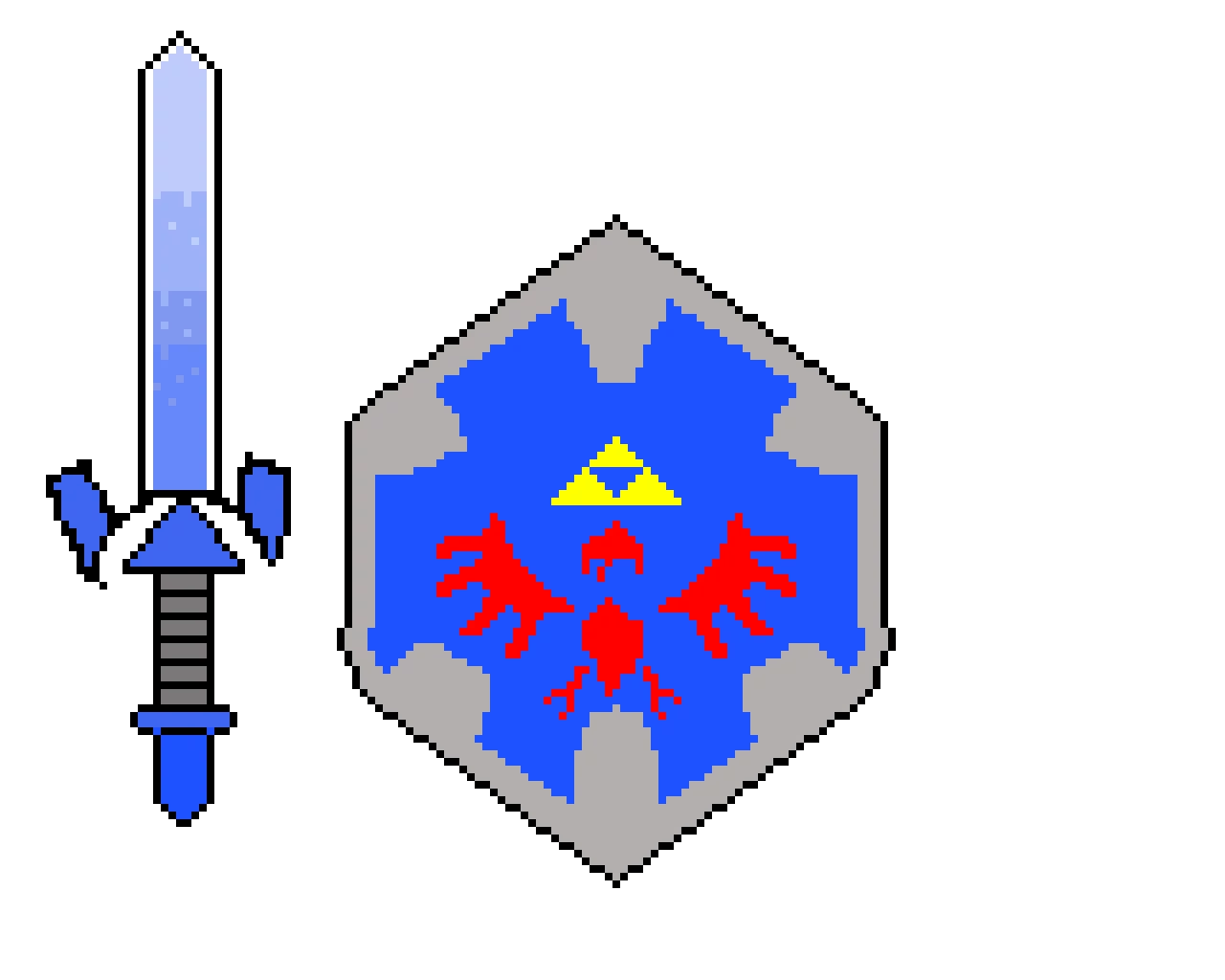 the hylia shield and the master sword