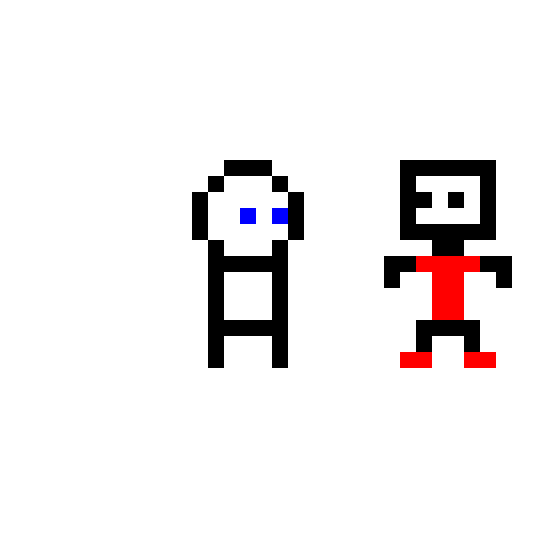 My first pixel art  (credit to @bluemacaroon for blue eye guy)