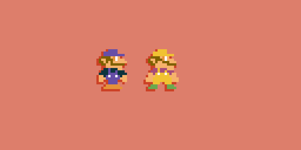 Wario and Waluigi in Super Mario Bros 1!