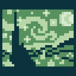 starry night by van gogh pixelated version