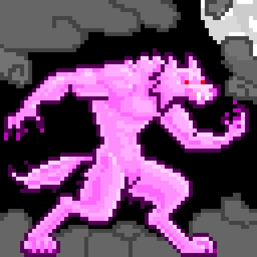 A big bad pink werewolf. Super scary. (Contest)