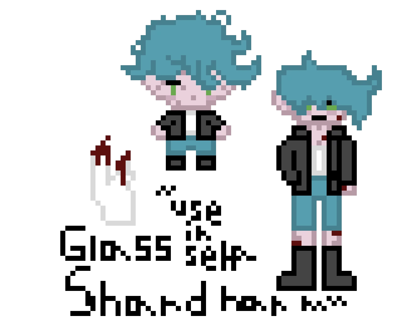 Allastor - OMORI OC  the white thing with red on it is the glass shard